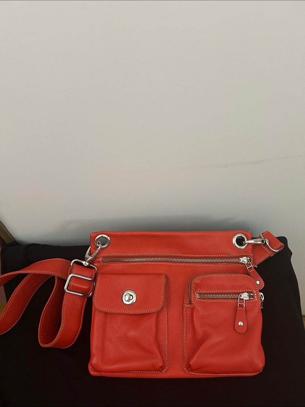 Roots Red Leather Crossbody Bag - Picture 2 of 12